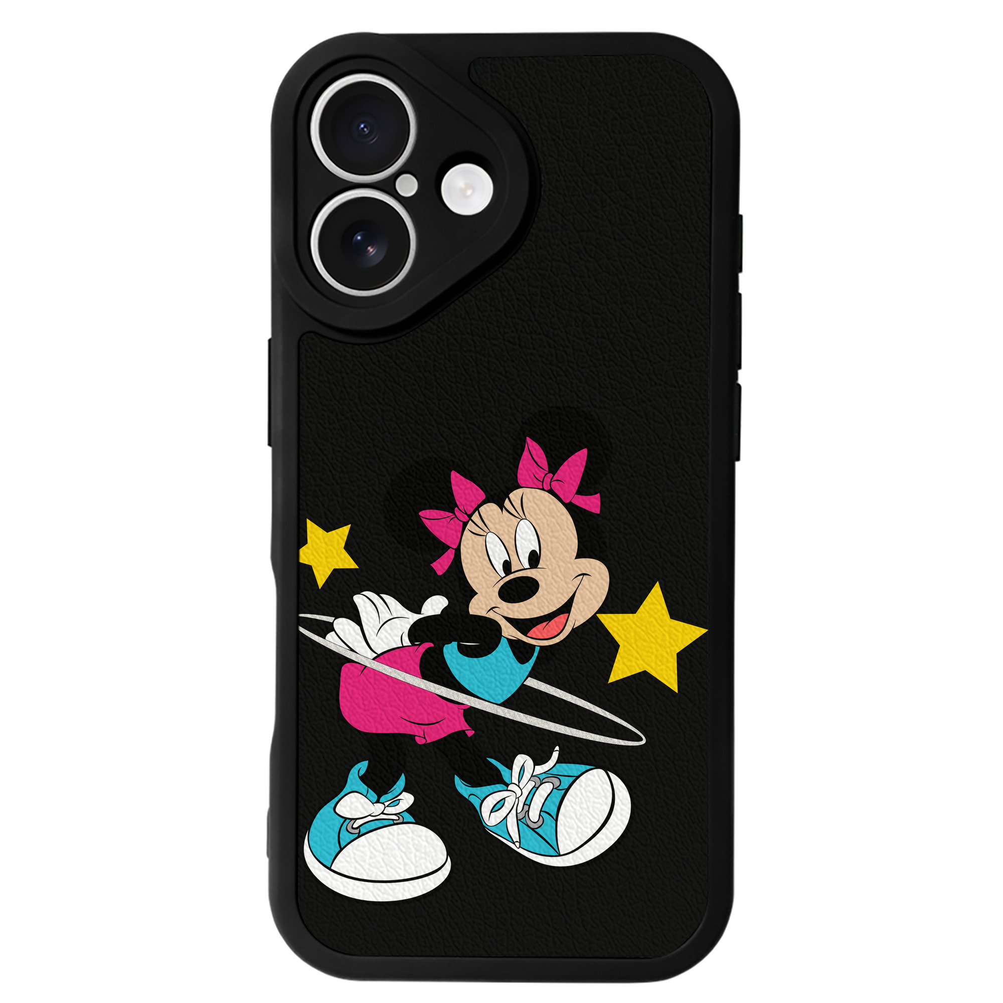 （画像用） ミッキーマウス Mickey Mouse 【iPhone 16シリーズ対応】シリコンスマホケース（レザー調） 材質：シリコン